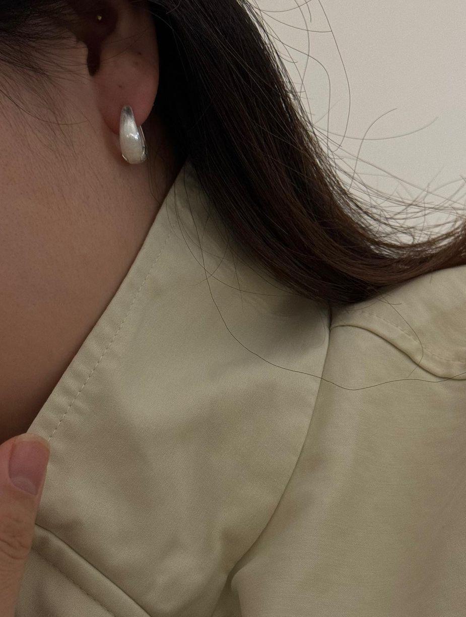 Matte Chunky Silver Hoop Earrings