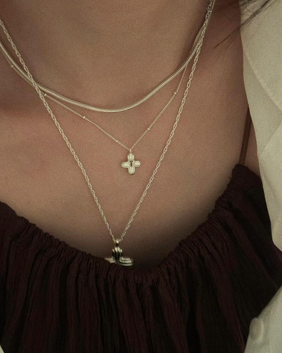 Silver Cross Pendant Necklace