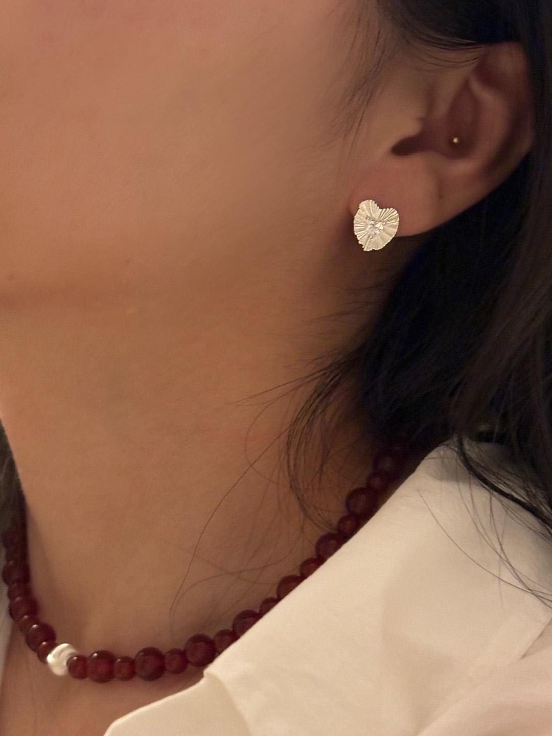 Sacred Heart Earrings with Cubic Zirconia