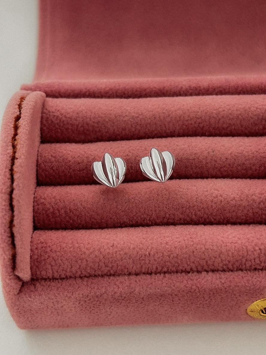Triple Heart Stud Earrings
