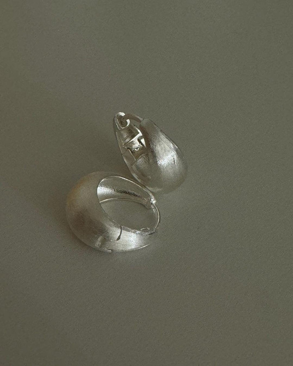 Matte Chunky Silver Hoop Earrings