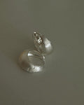 Matte Chunky Silver Hoop Earrings