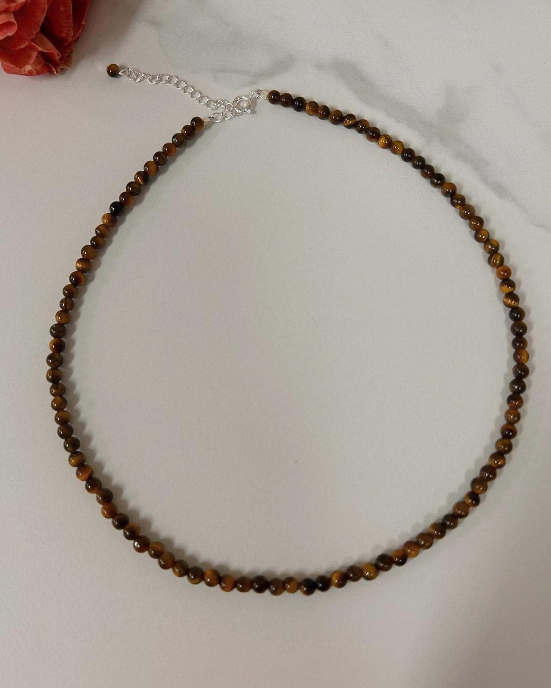 Brown Tiger Eye Gemstone Beaded Necklace