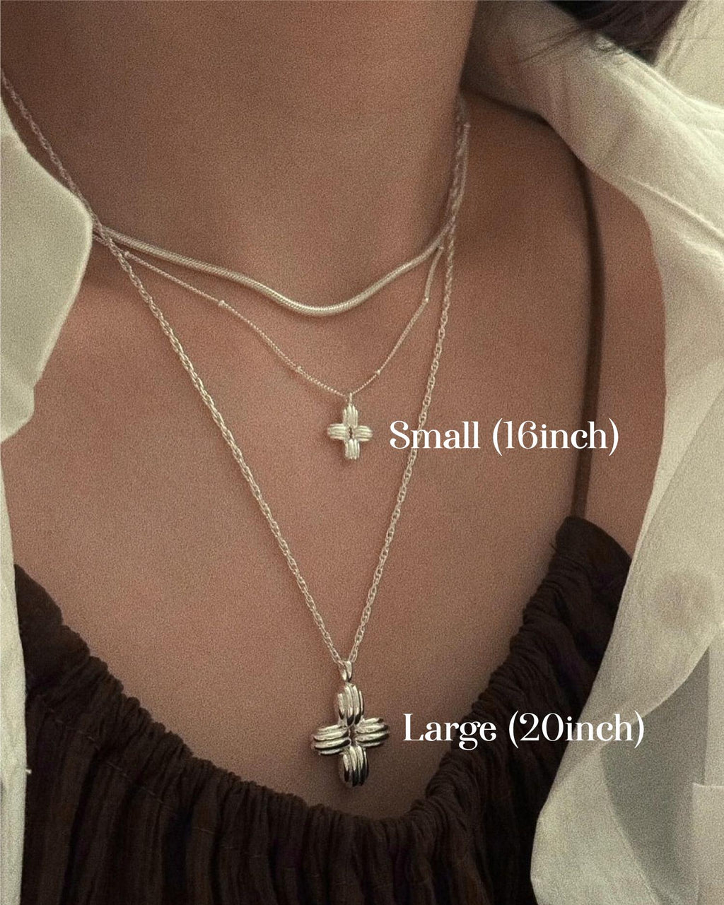 Silver Cross Pendant Necklace