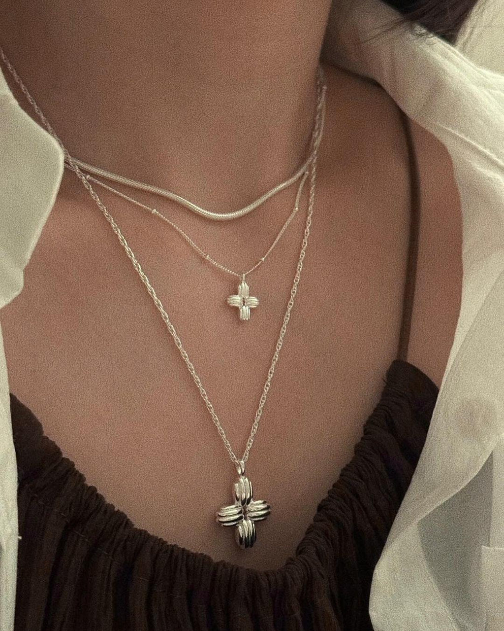 Silver Cross Pendant Necklace