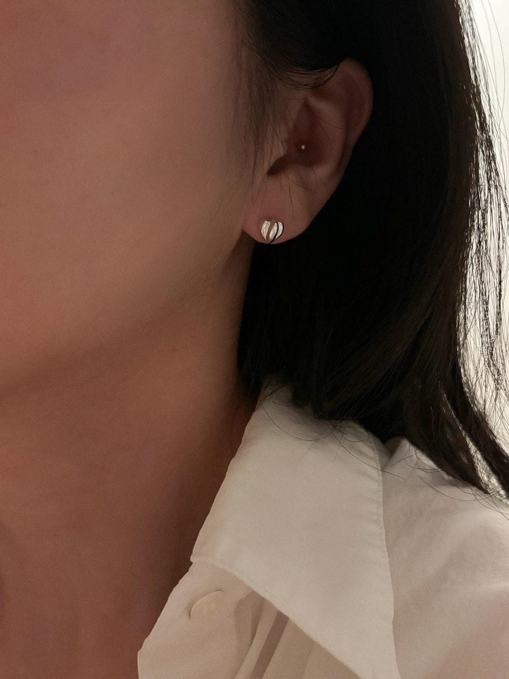 Triple Heart Stud Earrings