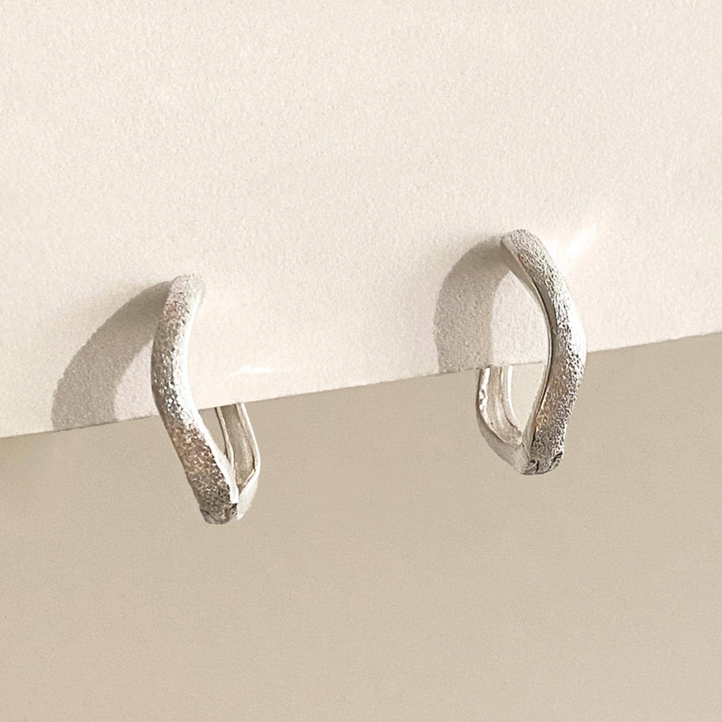 Matte Wave Huggie Earrings