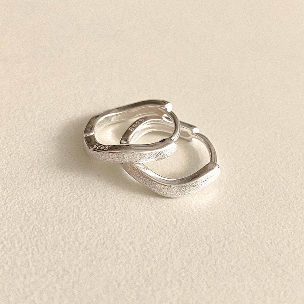 Matte Wave Huggie Earrings