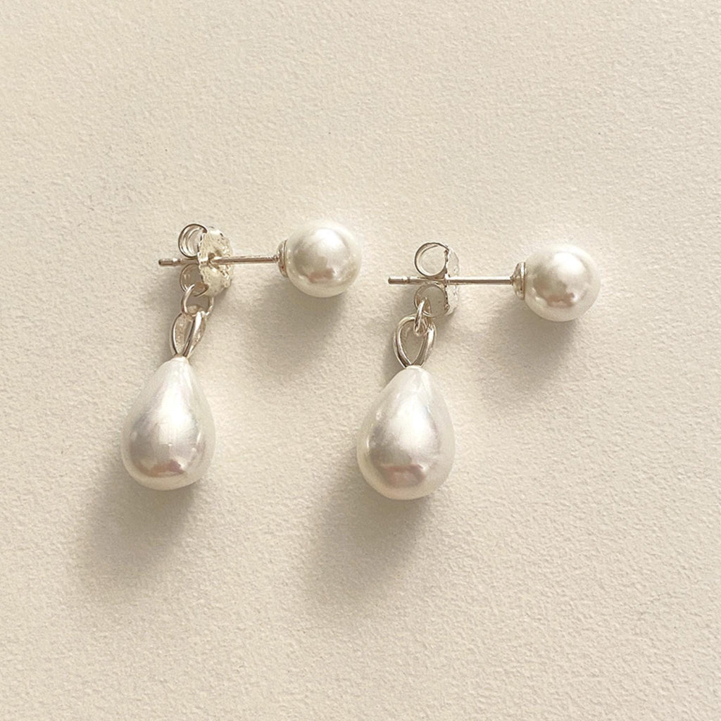 Pearl Drop Stud Earrings