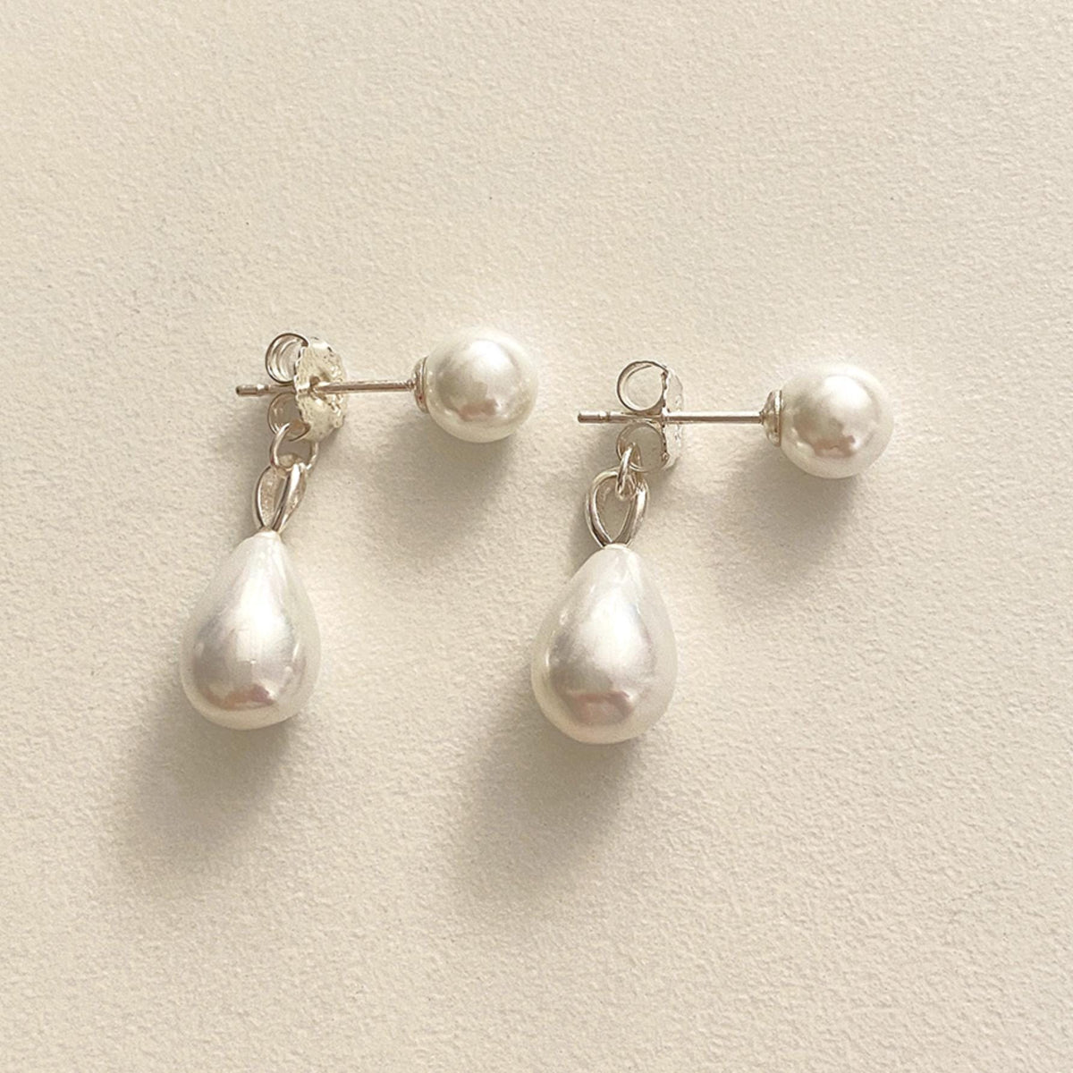 Pearl Drop Stud Earrings
