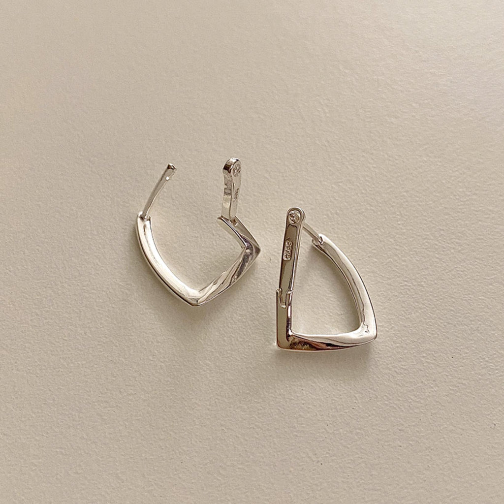 Twisted Square Huggie Earrings