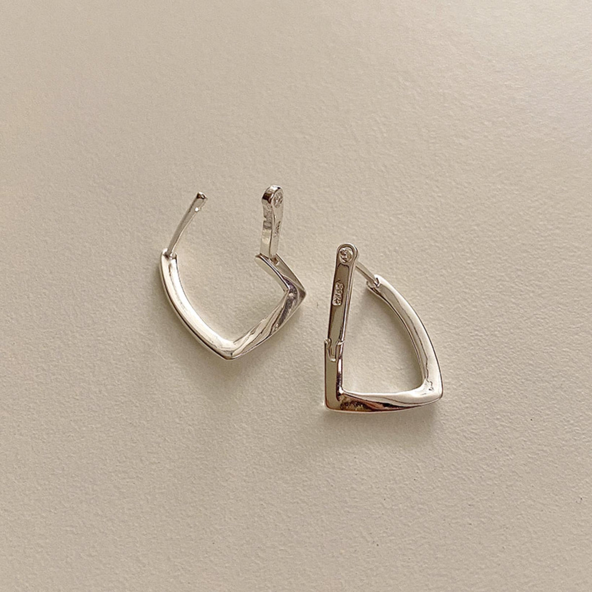 Twisted Square Huggie Earrings
