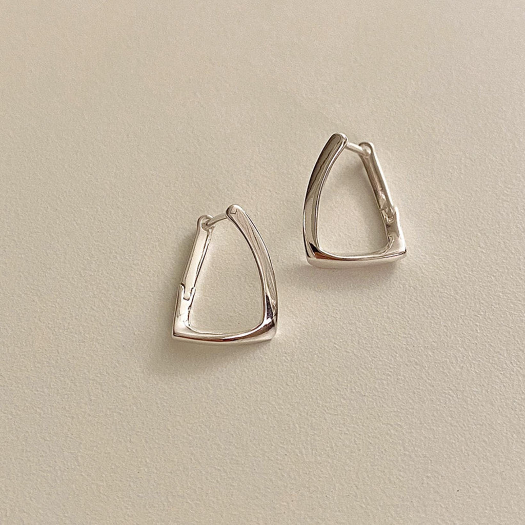 Twisted Square Huggie Earrings