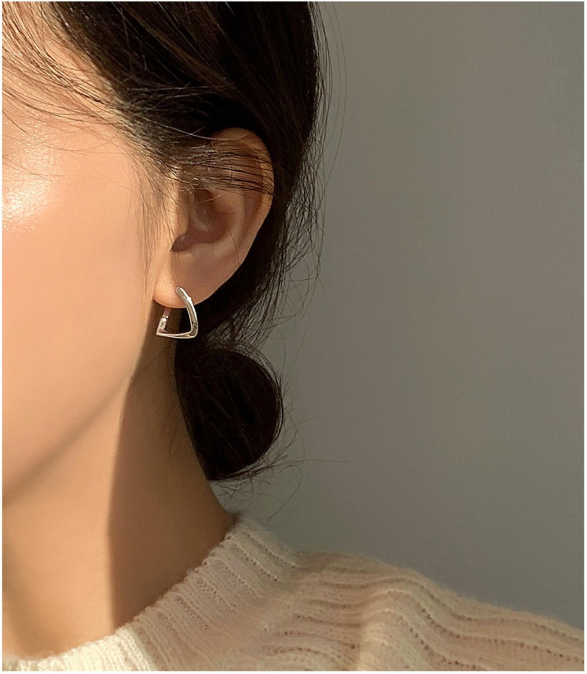 Twisted Square Huggie Earrings