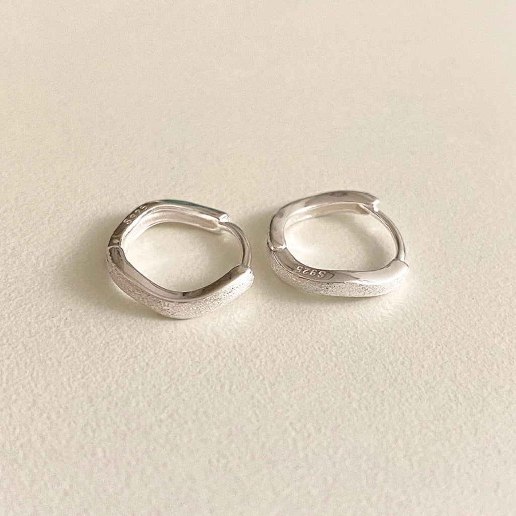 Matte Wave Huggie Earrings