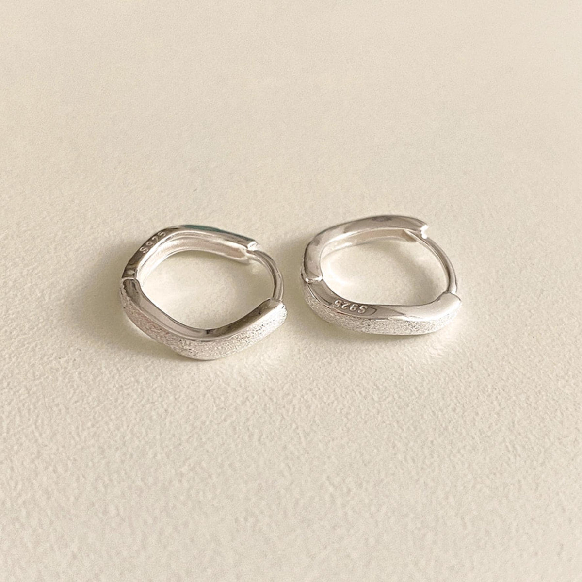 Matte Wave Huggie Earrings