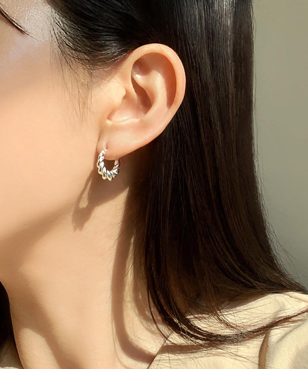 Bold Twisted Huggie Earrings