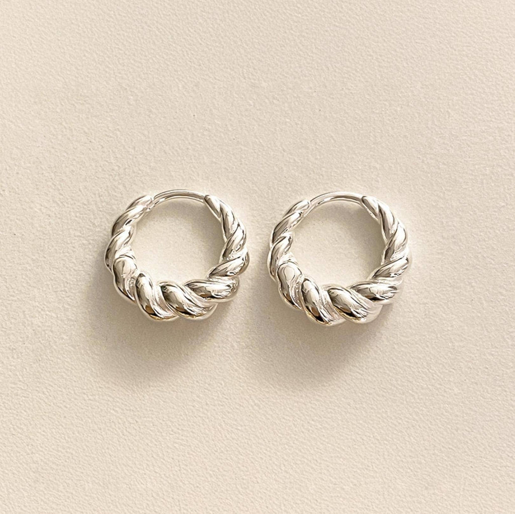 Bold Twisted Huggie Earrings