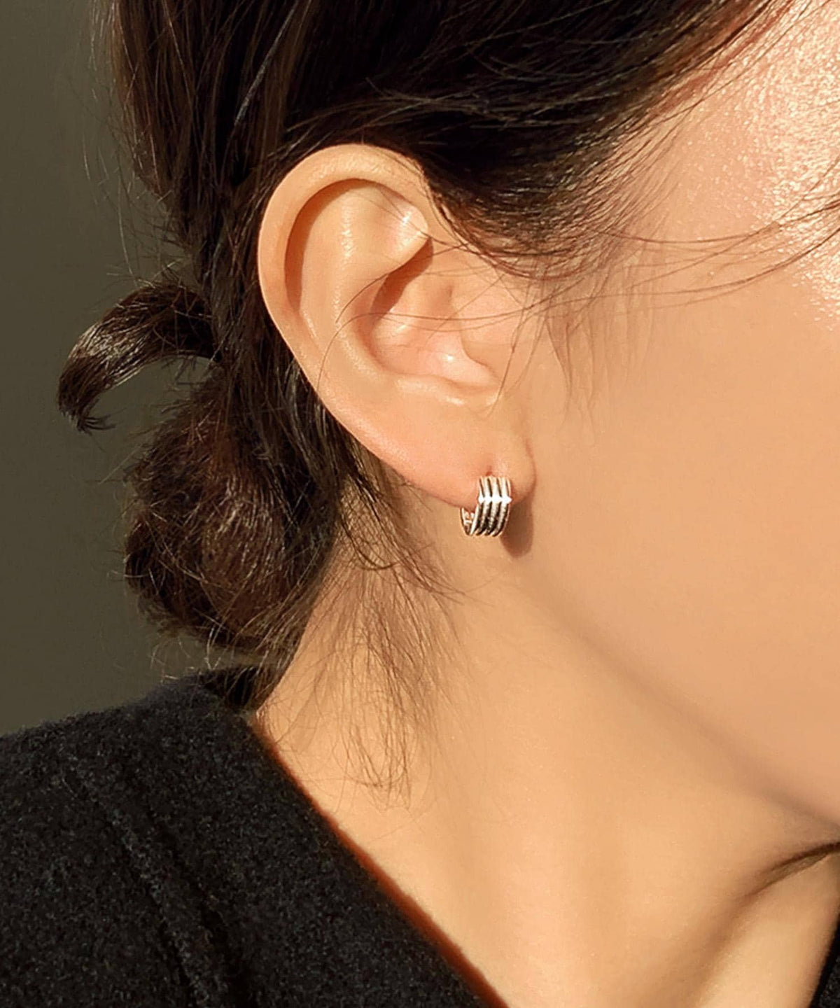 Small Layered Huggie Earrings