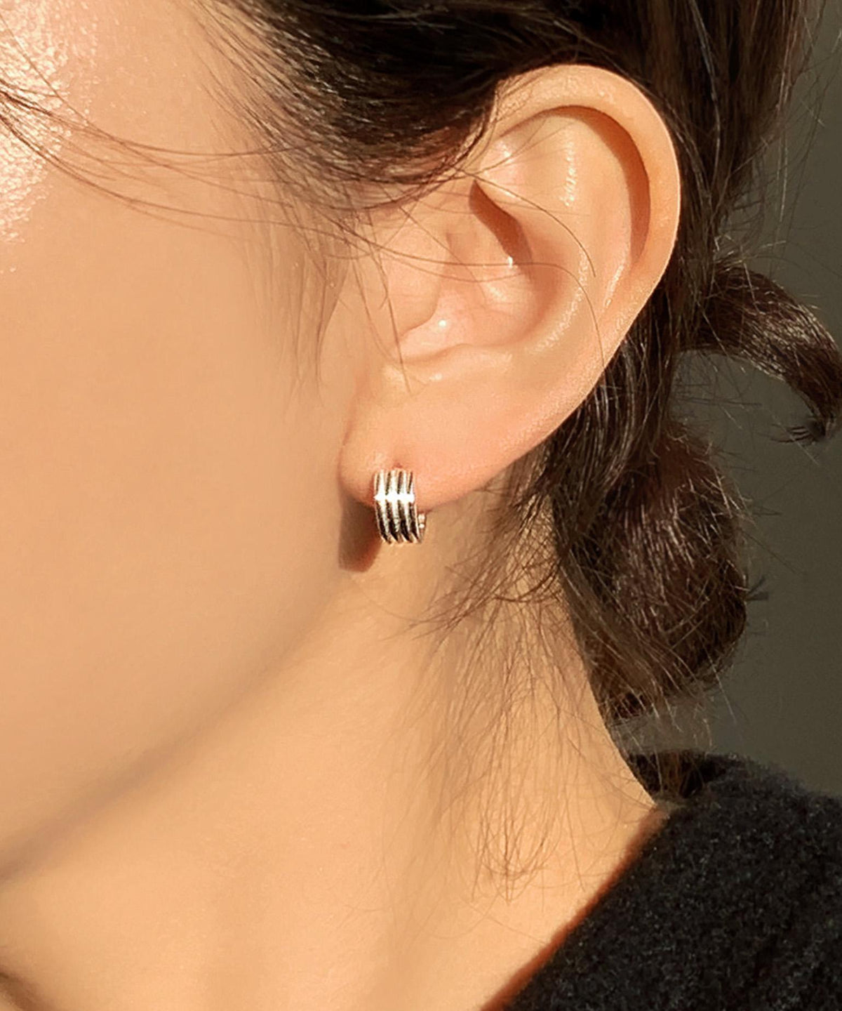 Small Layered Huggie Earrings