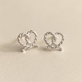 Twisted Heart Pretzel Stud Earrings