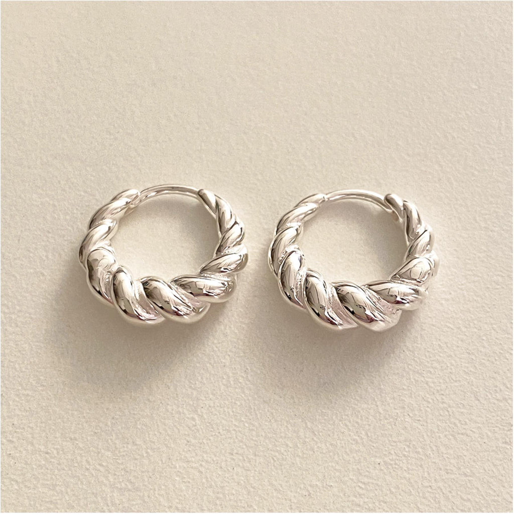 Bold Twisted Huggie Earrings