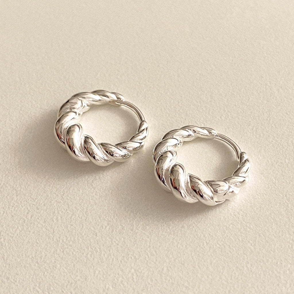 Bold Twisted Huggie Earrings
