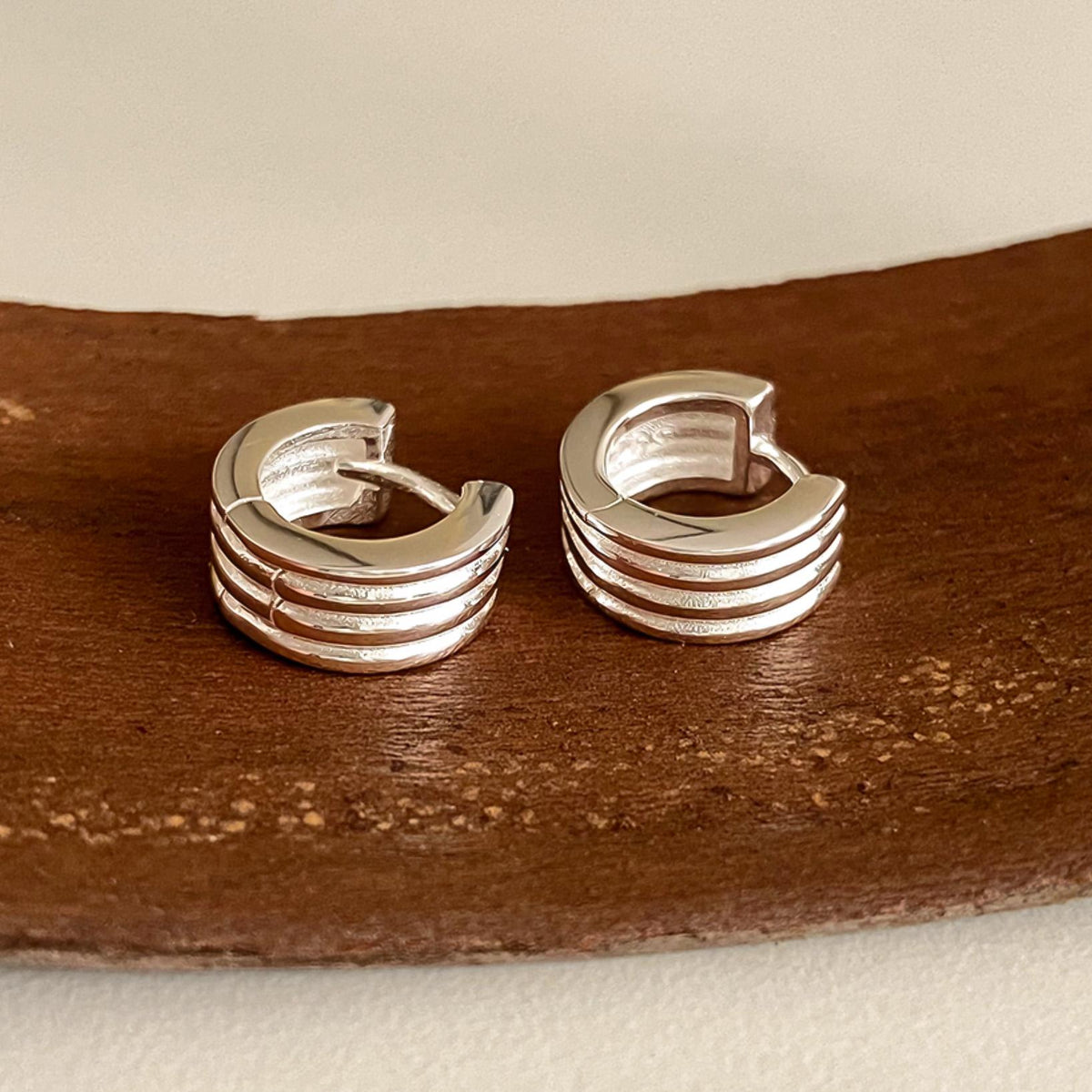 Small Layered Huggie Earrings