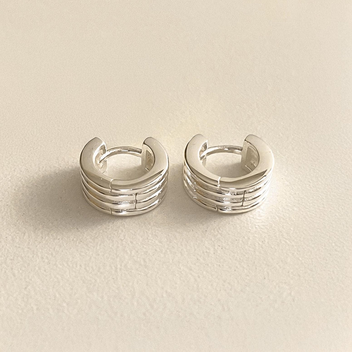 Small Layered Huggie Earrings