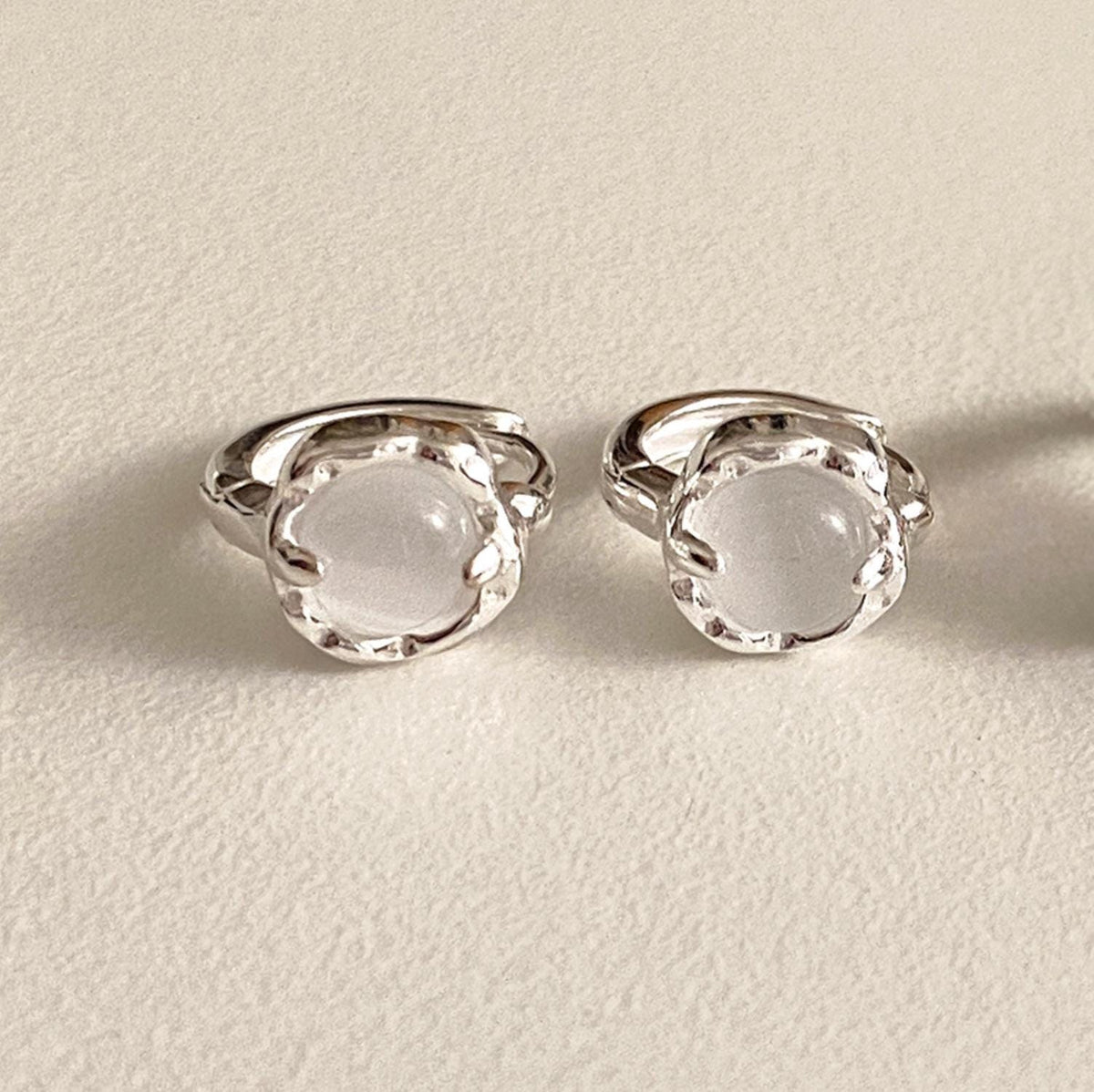 Gemstone Crown Huggie Earrings