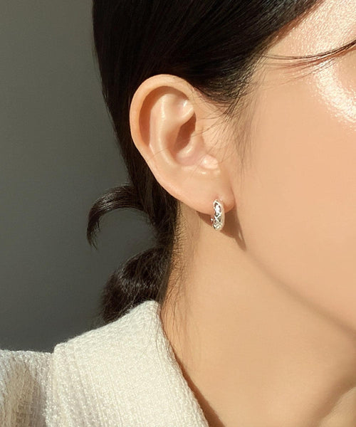 Bold Woven Texture Huggie Earrings