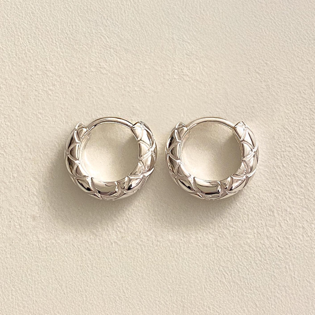 Bold Woven Texture Huggie Earrings