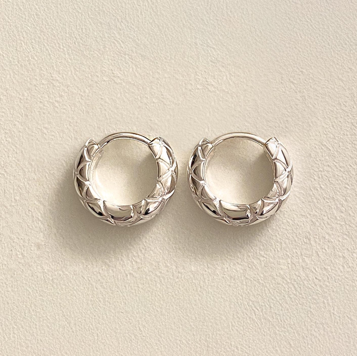 Bold Woven Texture Huggie Earrings