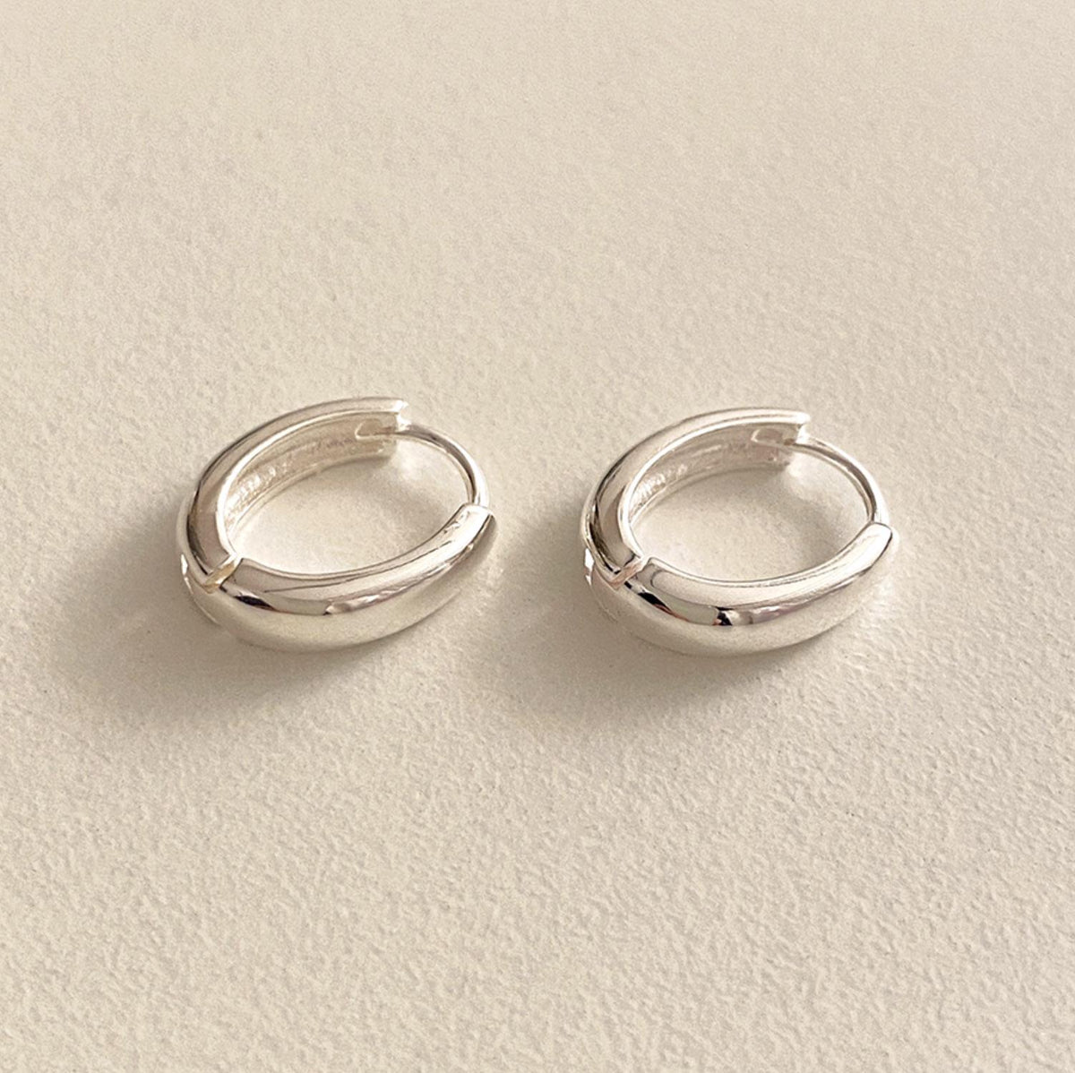 Chunky Oval Huggie Earrings