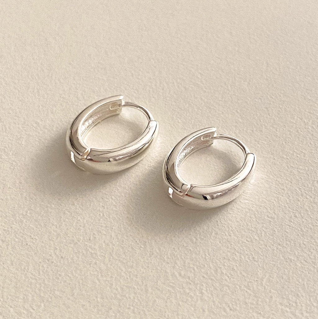 Chunky Oval Huggie Earrings