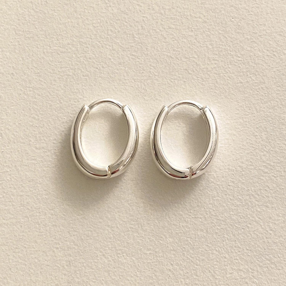 Chunky Oval Huggie Earrings