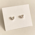 Abstract Heart V Shape Stud Earrings