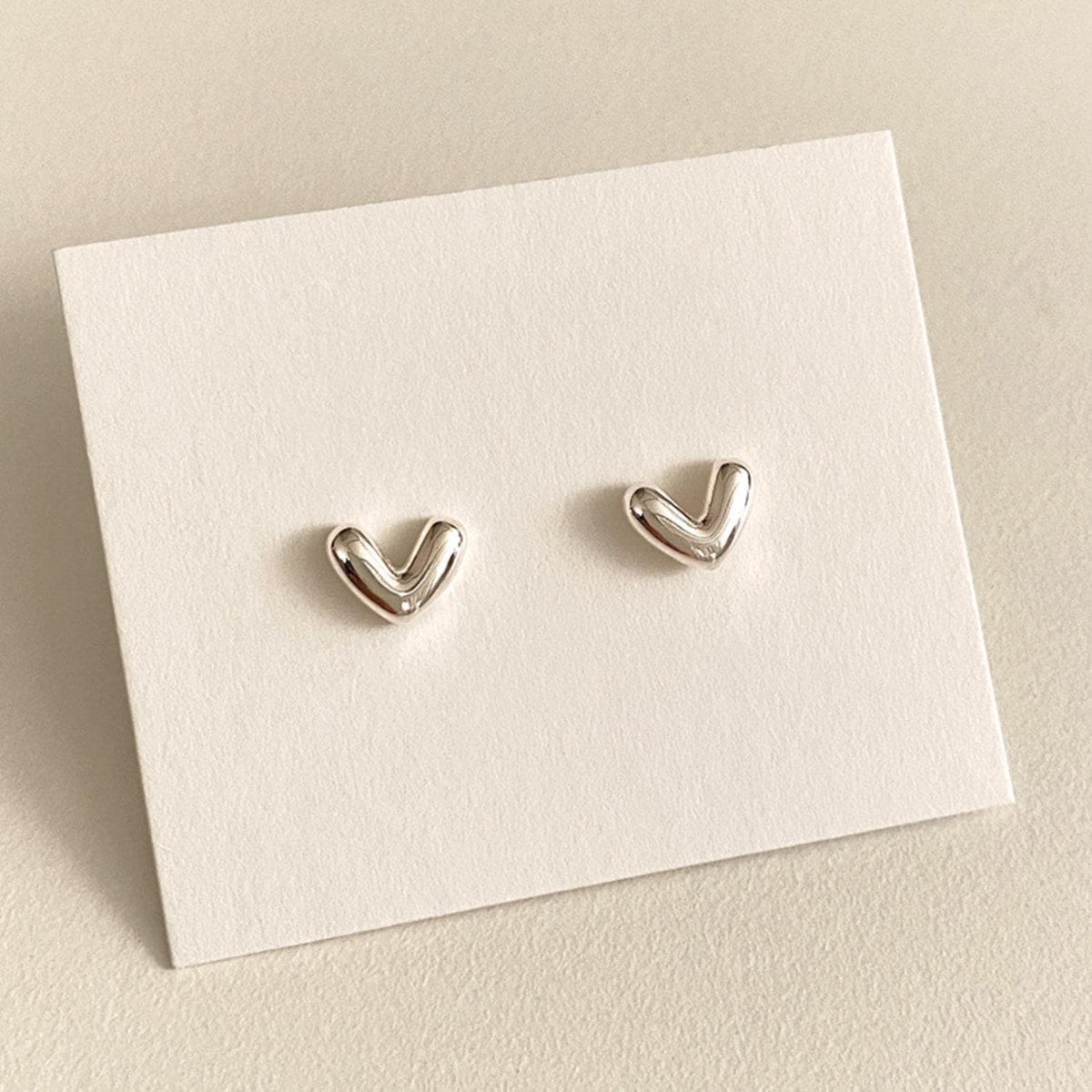 Abstract Heart V Shape Stud Earrings