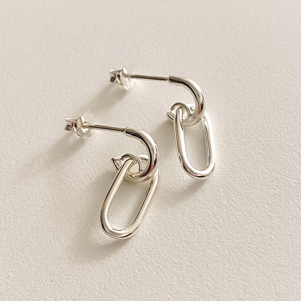 Sleek Link Drop Earrings