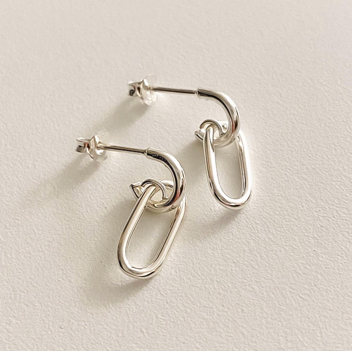 Sleek Link Drop Earrings