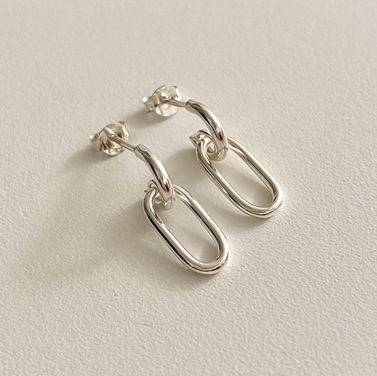 Sleek Link Drop Earrings