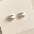 Brushed Domed Silver Stud Earrings