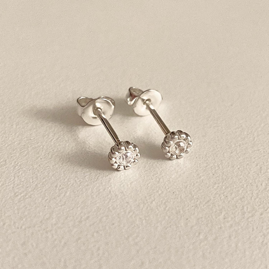Mini Daisy CZ Stud Earrings