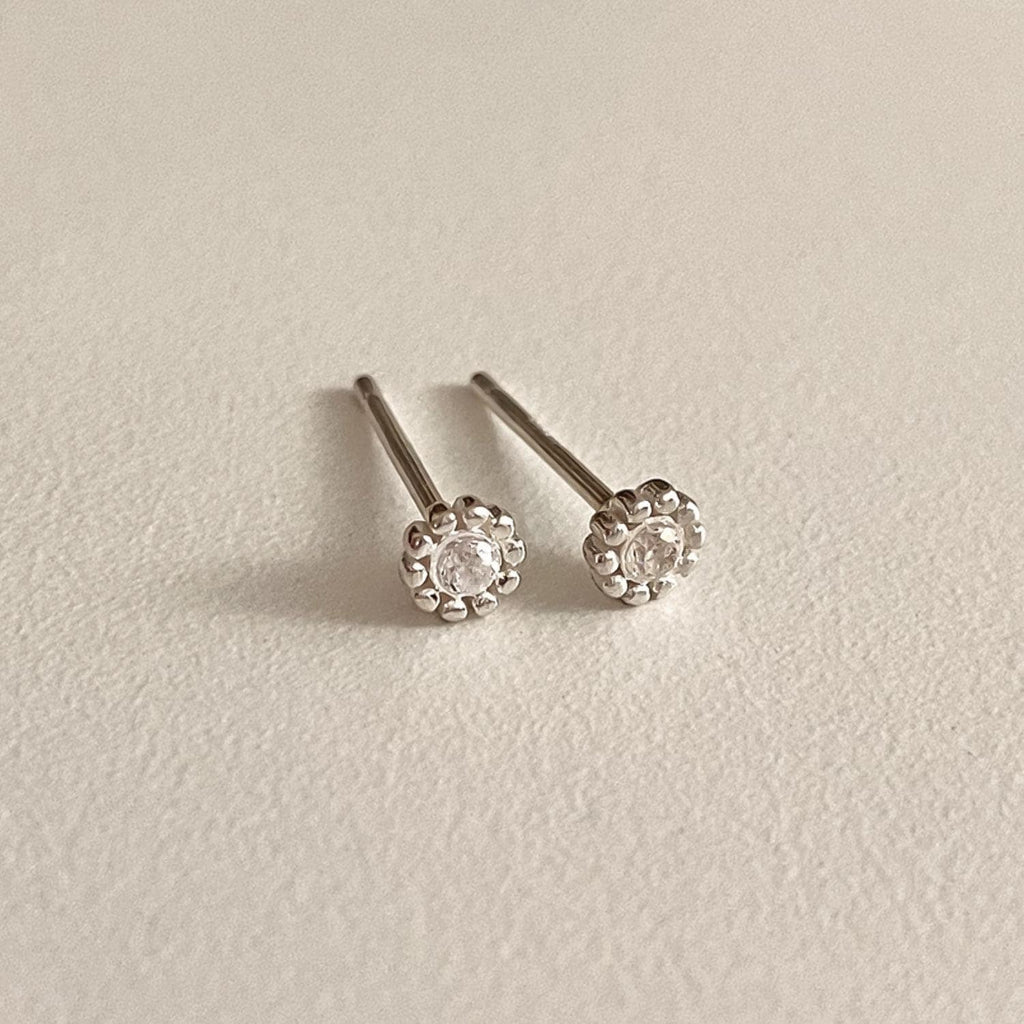 Mini Daisy CZ Stud Earrings