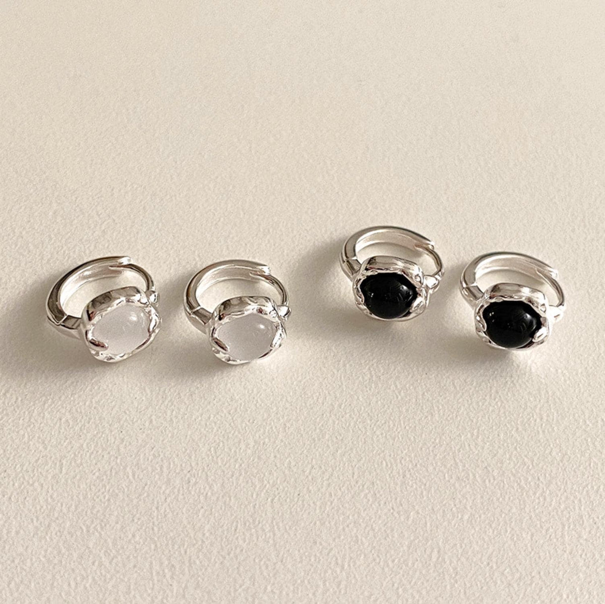 Gemstone Crown Huggie Earrings