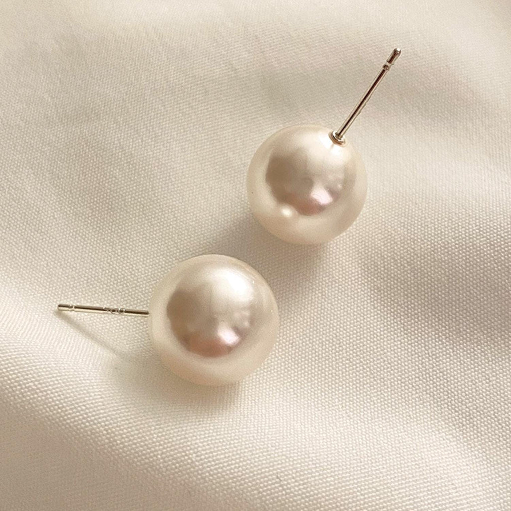 Classic Large Pearl Stud Earrings