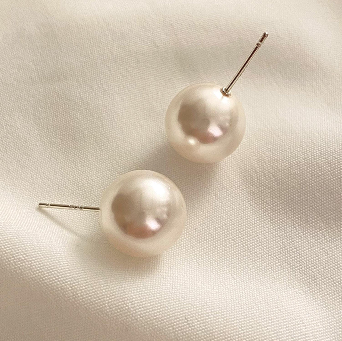 Classic Large Pearl Stud Earrings