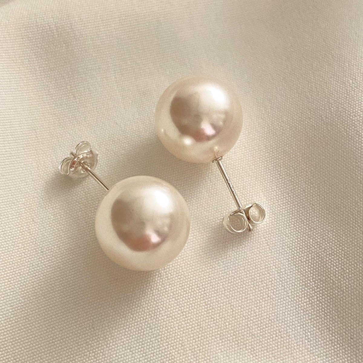 Classic Large Pearl Stud Earrings