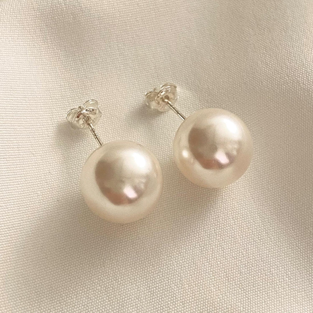 Classic Large Pearl Stud Earrings