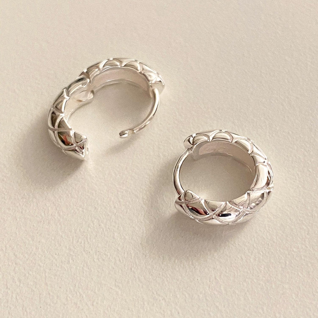 Bold Woven Texture Huggie Earrings